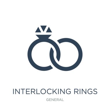 interlocking rings icon vector on white background, interlocking rings trendy filled icons from General collection clipart