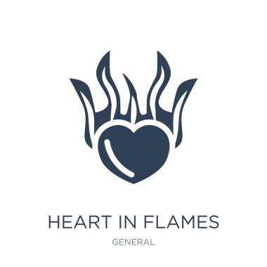 alevler simge vektör beyaz arka planda, kalp Icons alevler trendy dolu genel koleksiyonundan kalbinde