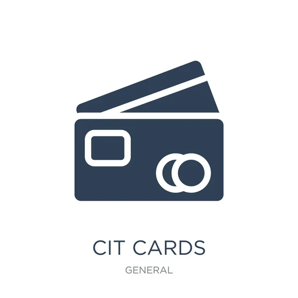 Cit Κάρτες Εικονίδιο Διάνυσμα Άσπρο Φόντο Trendy Κάρτες Cit Γεμάτο — Διανυσματικό Αρχείο