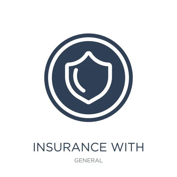 Insurance Button Icon Vector White Background Insurance Button Trendy Filled — Stock Vector