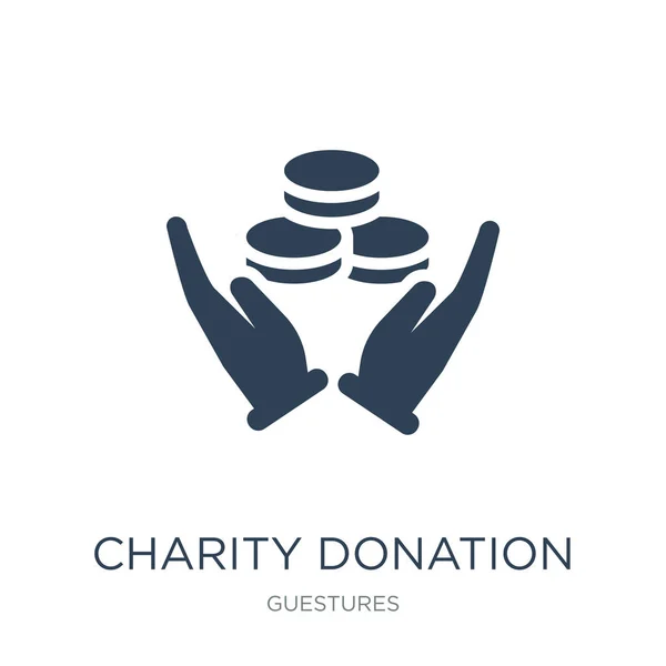 Caridade Vetor Ícone Doação Fundo Branco Caridade Doação Ícones Cheios —  Vetores de Stock