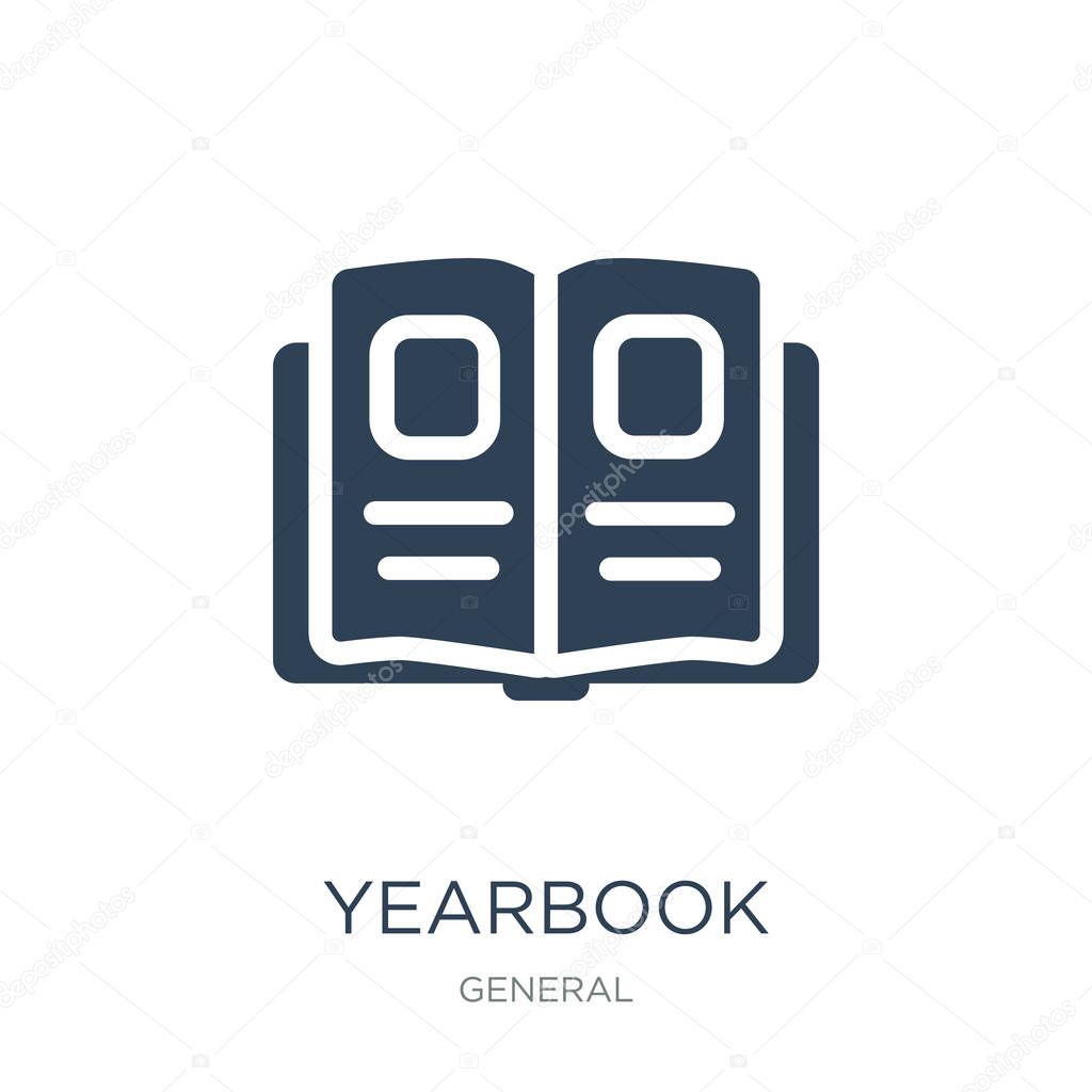 Yearbook icon vector on white background, yearbook trendy filled icons from General collection