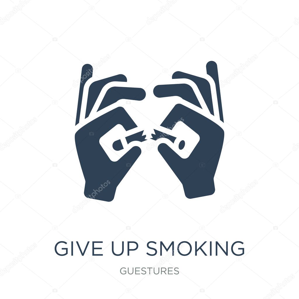 Give up smoking icon vector on white background, give up smoking trendy filled icons from Guestures collection