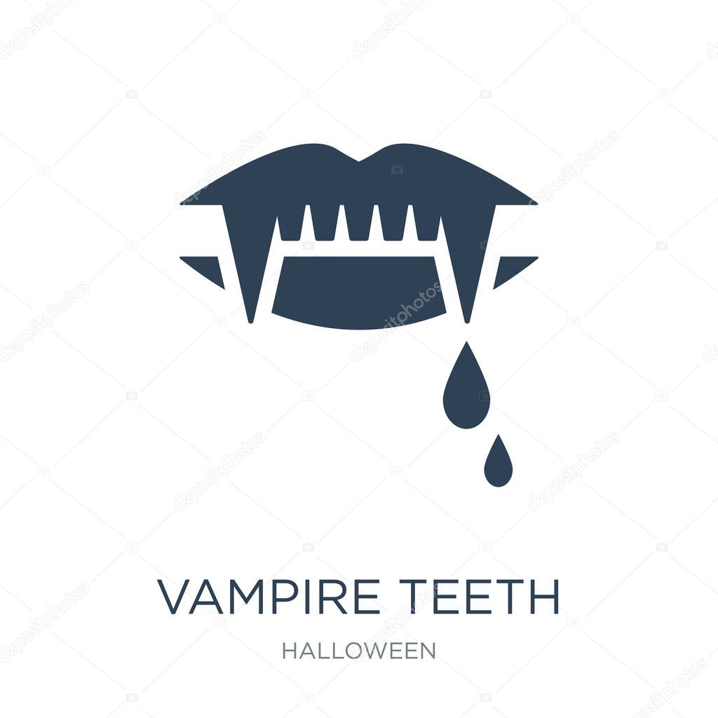 Vampire teeth icon vector on white background, vampire teeth trendy filled icons from Halloween collection