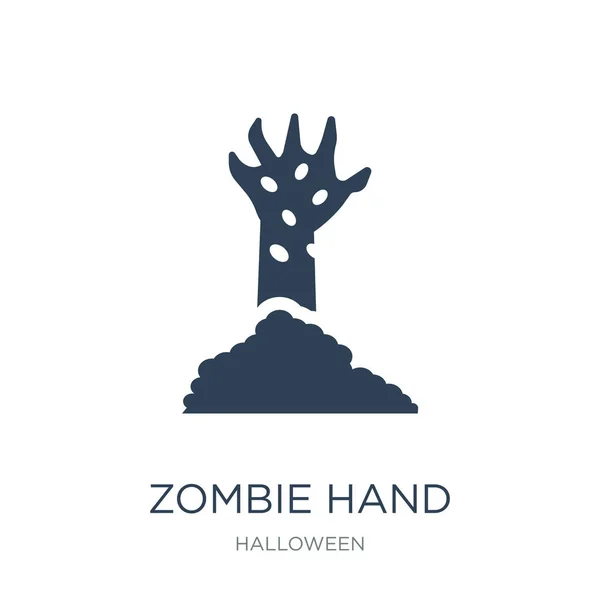 Zombie Ręka Wektor Ikona Białym Tle Zombie Ręka Modny Wypełnione — Wektor stockowy
