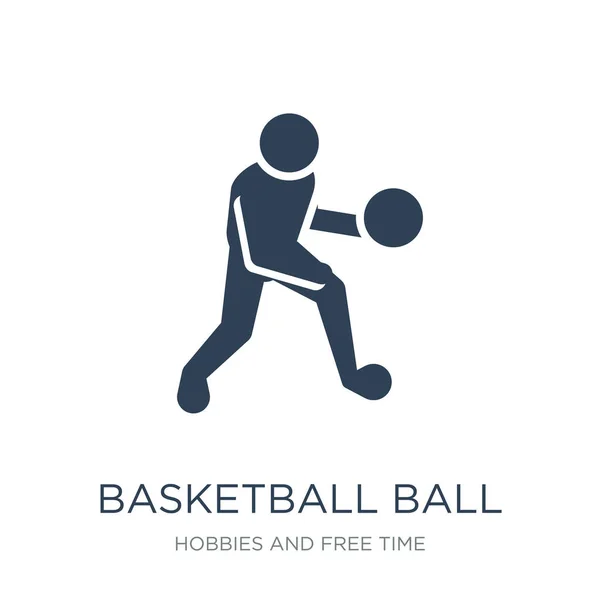 Basketballsymbolvektor Auf Weißem Hintergrund Basketballtrendy Gefüllte Symbole Aus Hobbys Und — Stockvektor