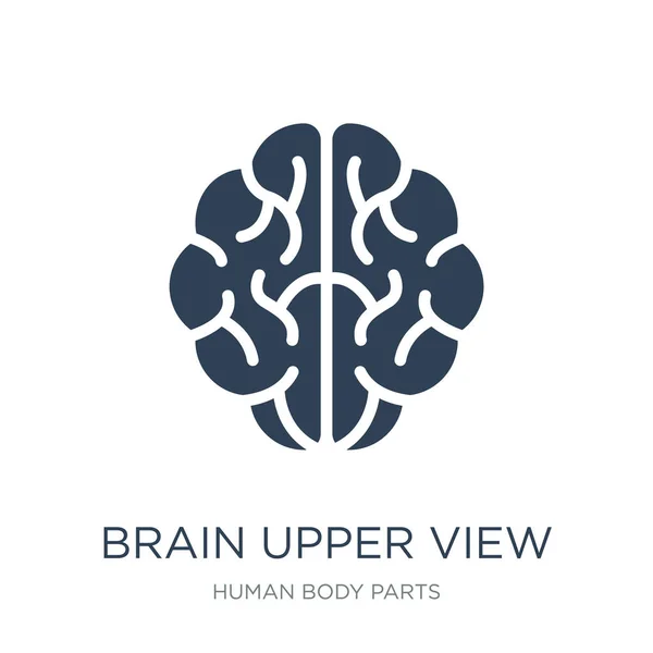 Cerveau Vue Supérieure Icône Vecteur Sur Fond Blanc Cerveau Vue — Image vectorielle