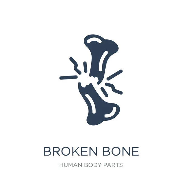 Broken Bone Icon Vector White Background Broken Bone Trendy Filled — Stock Vector