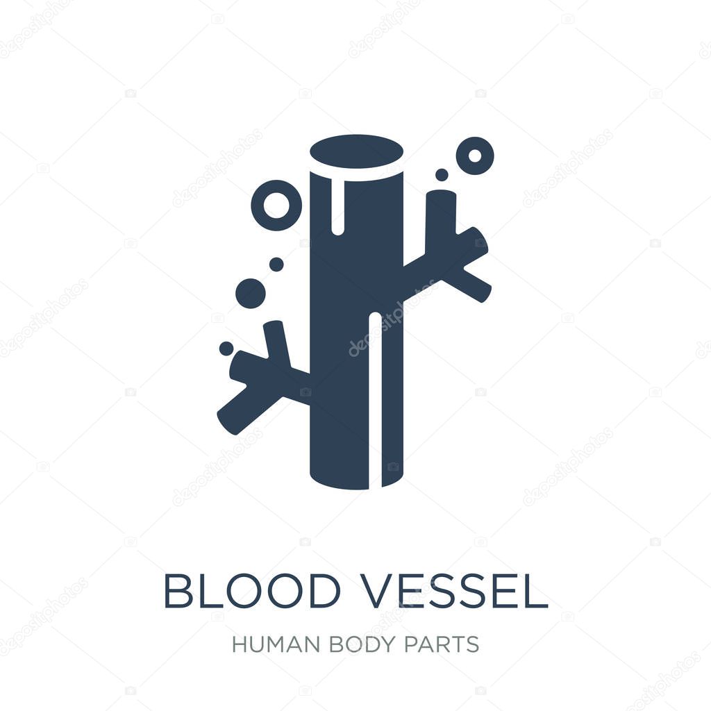 blood vessel icon vector on white background, blood vessel trendy filled icons from Human body parts collection