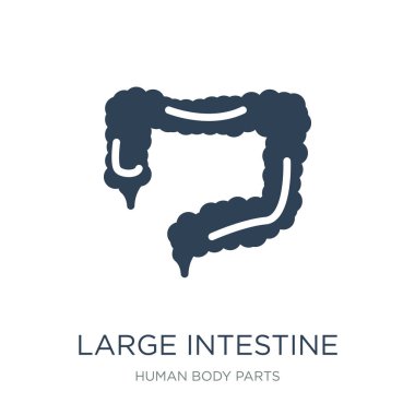kalın bağırsak simge vektör beyaz arka plan üzerinde kalın bağırsak trendy insan vücudu parçaları toplama simgeler dolu.
