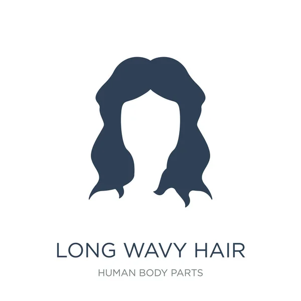 Длинные Волнистые Волосы Вариант Иконки Вектор Белом Фоне Длинные Волнистые — стоковый вектор