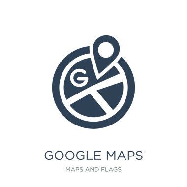 simge vektör beyaz arka plan üzerinde Google Haritalar, google haritalar ve bayrakları Collection trendy dolu simgeler haritalar
