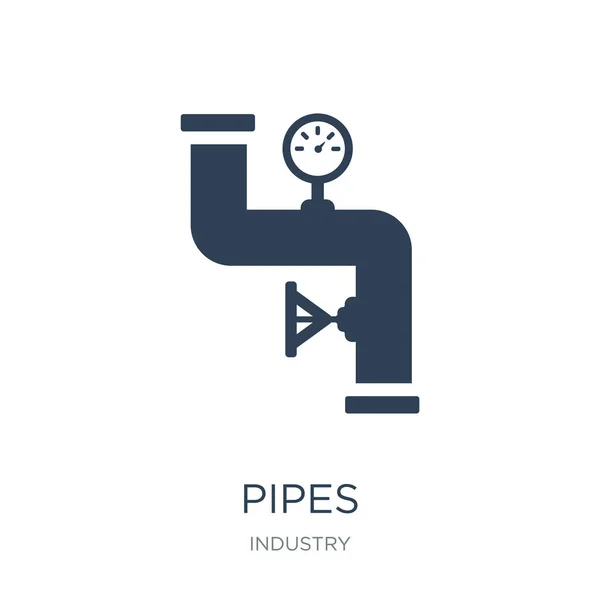 Pijpen Pictogram Vector Witte Achtergrond Pijpen Trendy Gevuld Iconen Uit — Stockvector