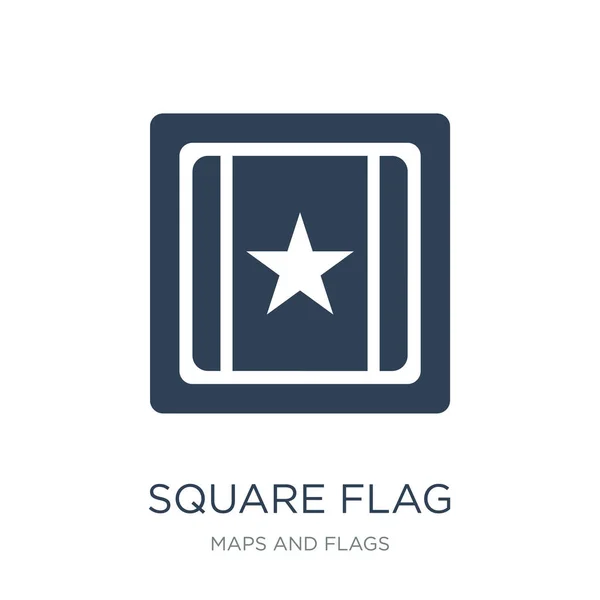 Σημαία Τετράγωνο Εικονίδιο Διάνυσμα Άσπρο Φόντο Μοντέρνο Τετράγωνο Σημαία Γεμάτο — Διανυσματικό Αρχείο