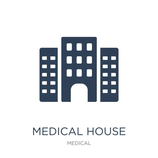 Ιατρική Σπίτι Εικονίδιο Διάνυσμα Άσπρο Φόντο Μοντέρνα Ιατρική Σπίτι Γεμάτο — Διανυσματικό Αρχείο