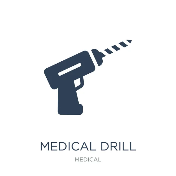 Medical Drill Icon Vector White Background Medical Drill Trendy Filled — Stock Vector
