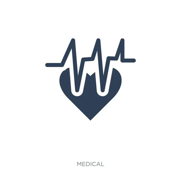 Électrocardiogramme Sur Coeur Icône Vecteur Sur Fond Blanc Électrocardiogramme Sur — Image vectorielle