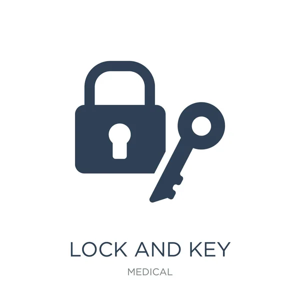 Lock Key Icon Vektor Auf Weißem Hintergrund Lock Key Trendy — Stockvektor