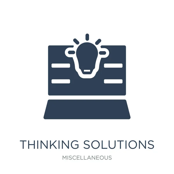 Think Solutions Symbolvektor Auf Weißem Hintergrund Think Solutions Trendy Gefüllte — Stockvektor