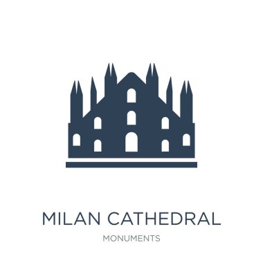 Milan katedral simge vektör beyaz zemin üzerine milan katedral trendy simgeler anıtlar koleksiyonundan dolu.