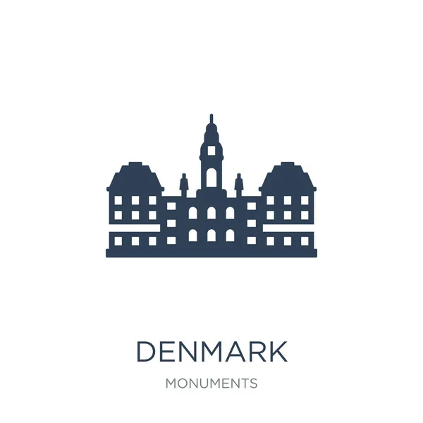 Denmark Vector Icono Sobre Fondo Blanco Denmark Iconos Llenos Moda — Vector de stock
