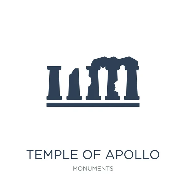 Templo Apollo Vector Icono Sobre Fondo Blanco Templo Apollo Iconos — Vector de stock
