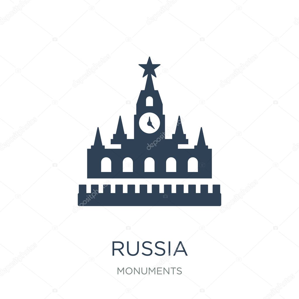 Russia icon vector on white background, russia trendy filled icons from Monuments collection