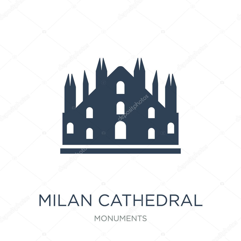 milan cathedral icon vector on white background, milan cathedral trendy filled icons from Monuments collection