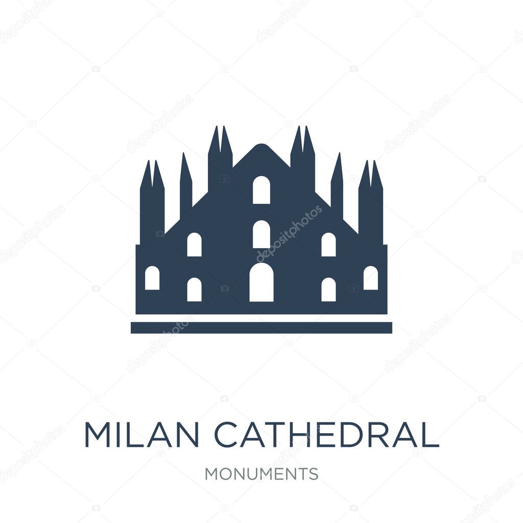 Milan cathedral icon vector on white background, milan cathedral trendy filled icons from Monuments collection