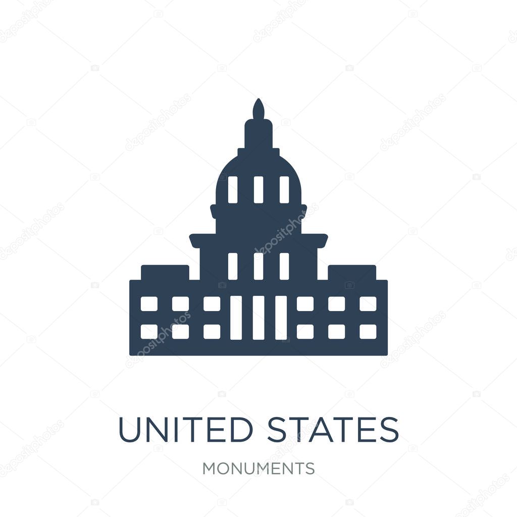 united states capitol icon vector on white background, united states capitol trendy filled icons from Monuments collection