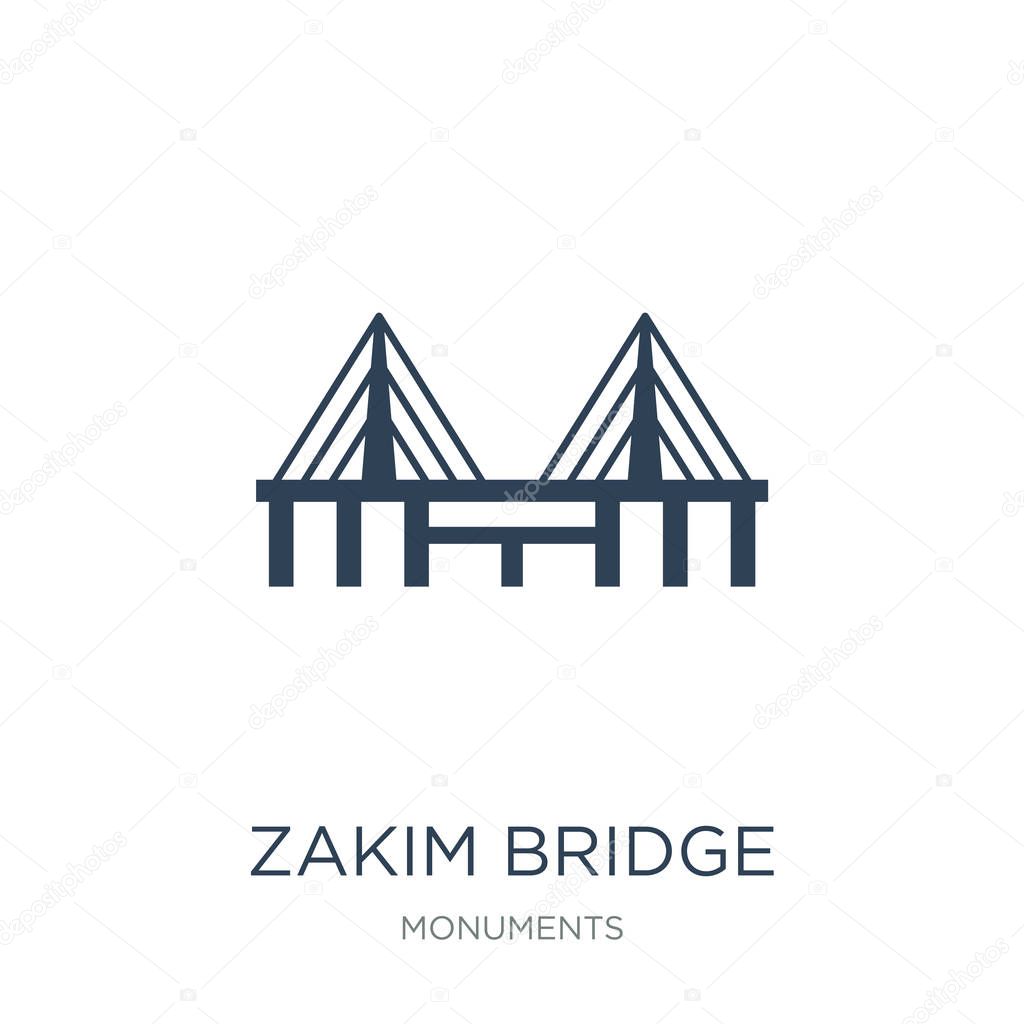 zakim bridge icon vector on white background, zakim bridge trendy filled icons from Monuments collection