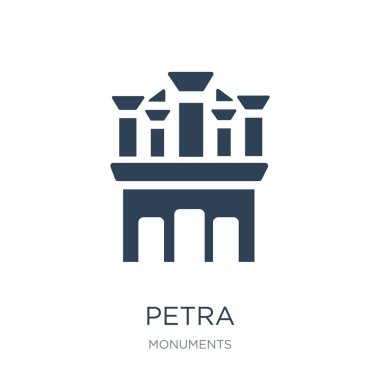 Petra simge vektör beyaz zemin üzerine, petra trendy simgeler anıtlar koleksiyonundan dolu.