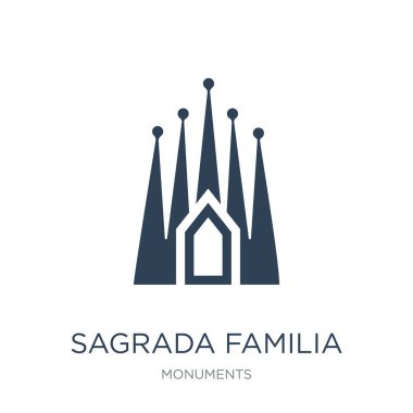 Sagrada familia simge vektör beyaz arka plan üzerinde sagrada familia trendy simgeler anıtlar koleksiyonundan dolu.