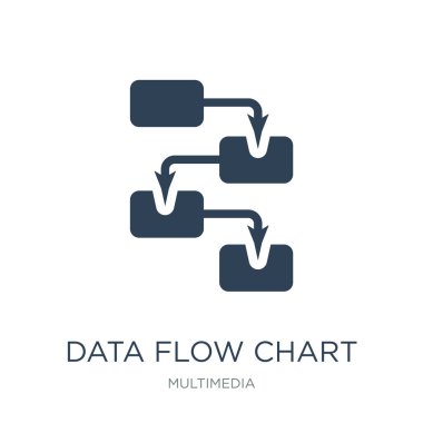 veri akış şeması simge vektör beyaz arka plan üzerinde veri akış şeması trendy multimedya koleksiyonu simgeler dolu.