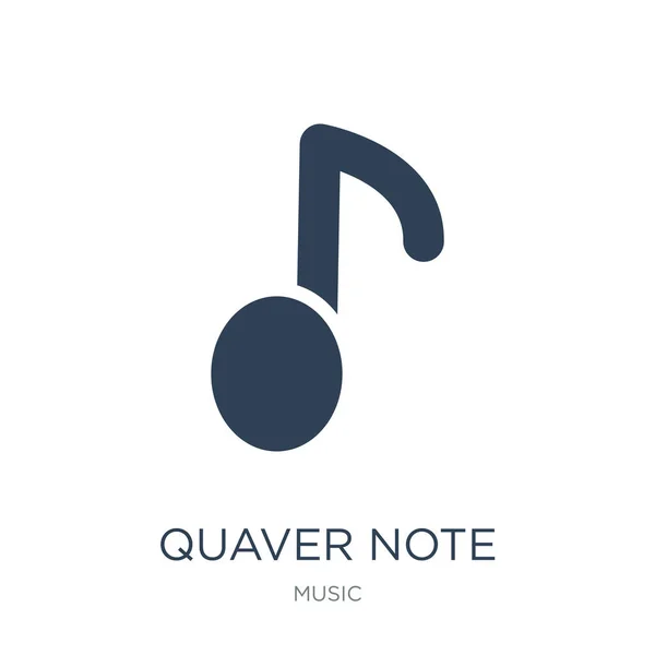 Vetor Ícone Nota Quaver Fundo Branco Quaver Note Ícones Cheios — Vetor de Stock