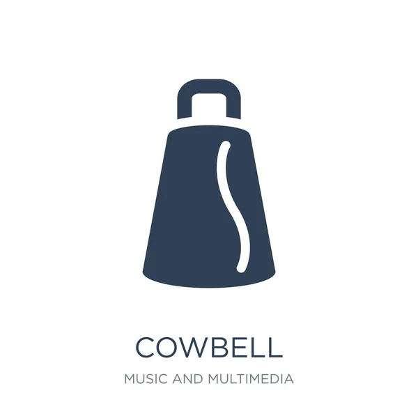 Cowbell Ikona Vektor Bílém Pozadí Cowbell Trendy Plné Ikony Hudební — Stockový vektor