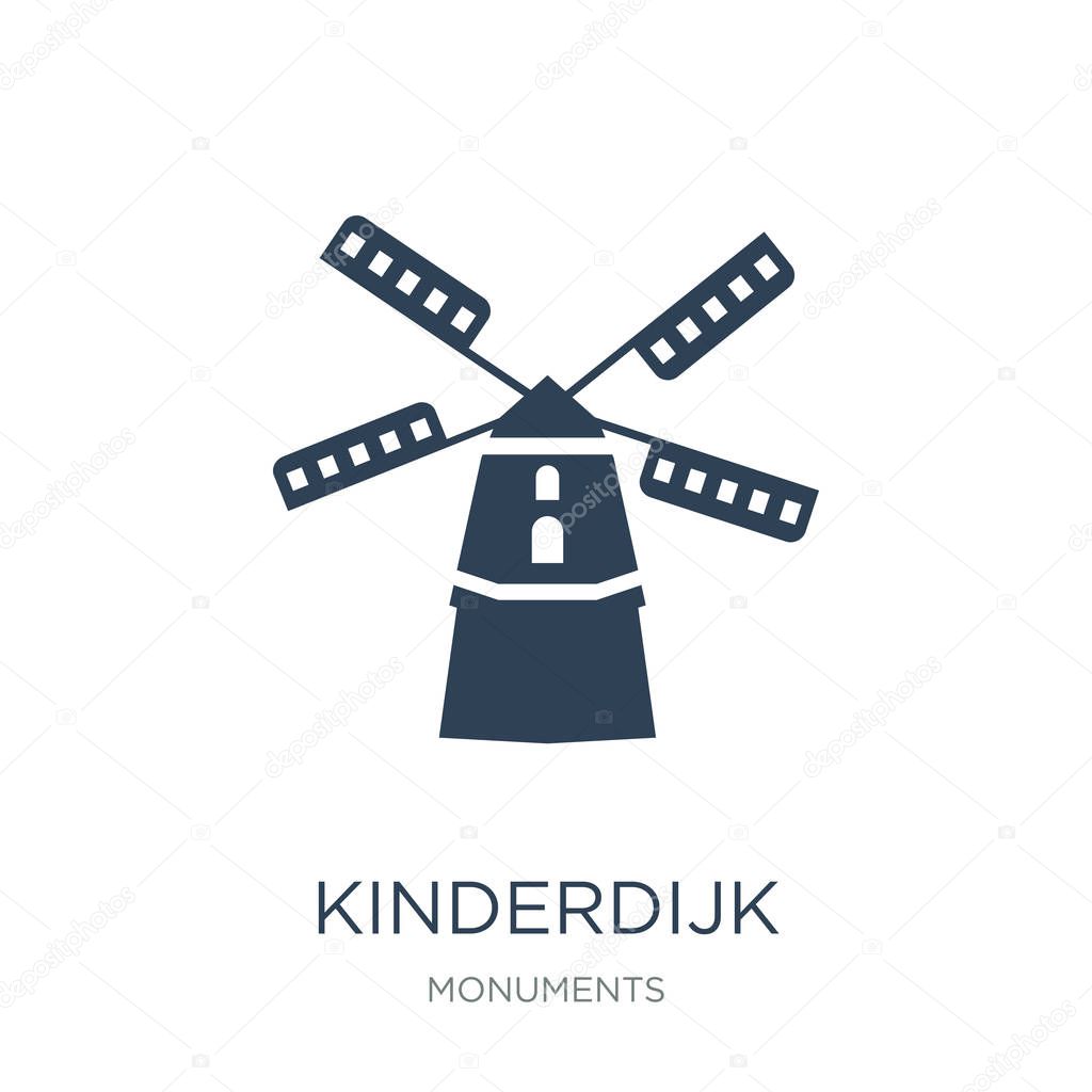 kinderdijk windmills icon vector on white background, kinderdijk windmills trendy filled icons from Monuments collection