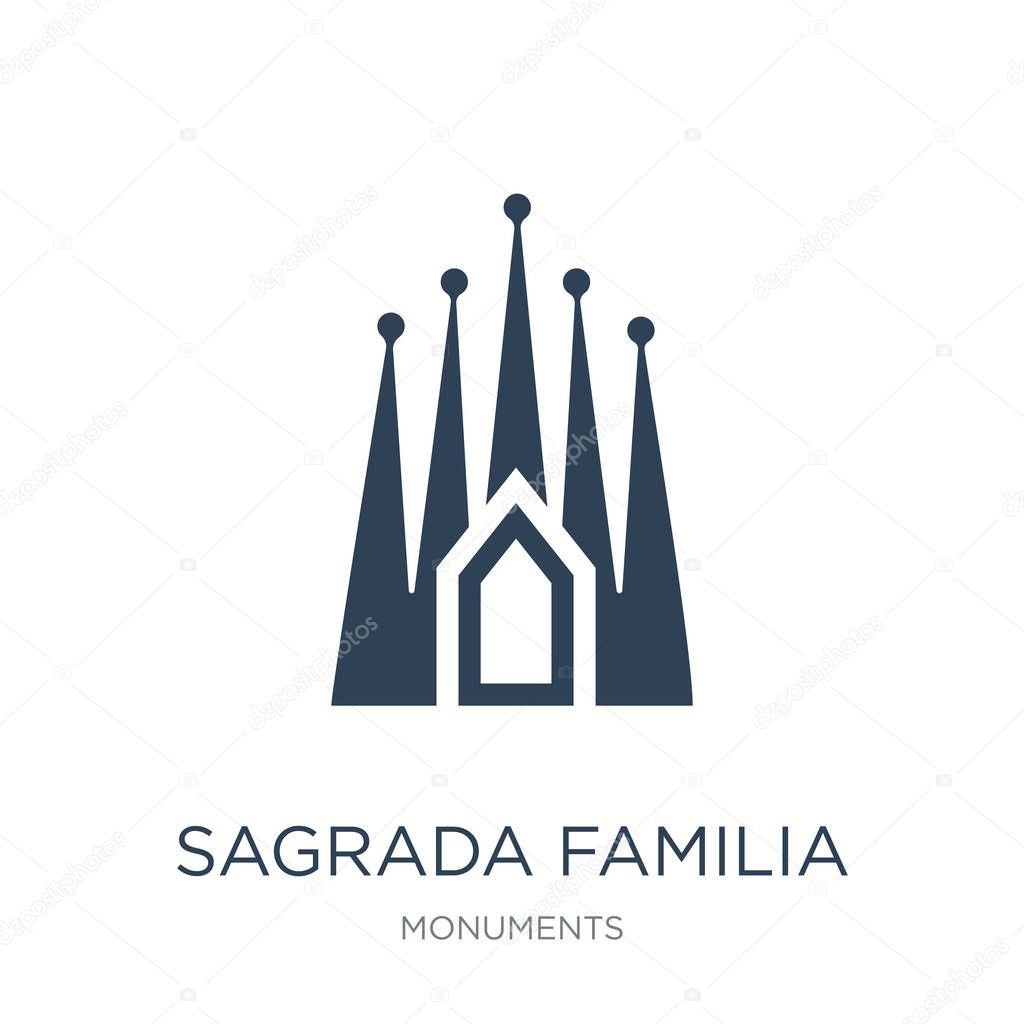 Sagrada familia icon vector on white background, sagrada familia trendy filled icons from Monuments collection