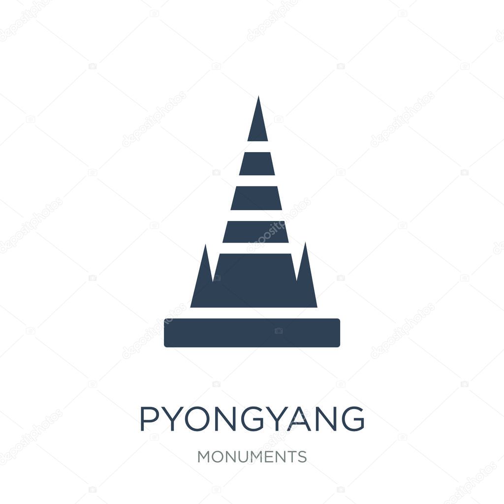 Pyongyang icon vector on white background, pyongyang trendy filled icons from Monuments collection