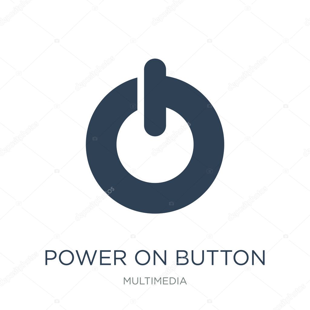 power on button icon vector on white background, power on button trendy filled icons from Multimedia collection