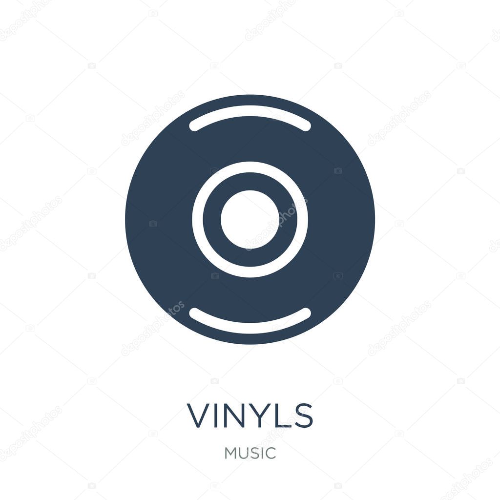 vinyls icon vector on white background, vinyls trendy filled icons from Music collection
