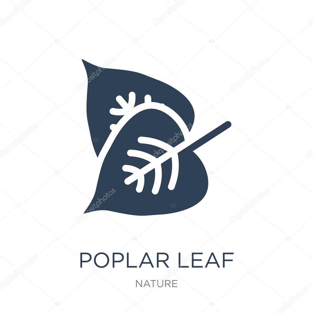 Poplar leaf icon vector on white background, poplar leaf trendy filled icons from Nature collection