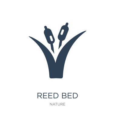 Reed yatak simge vektör beyaz arka plan üzerinde reed yatak trendy simgeler doğa koleksiyonundan dolu.