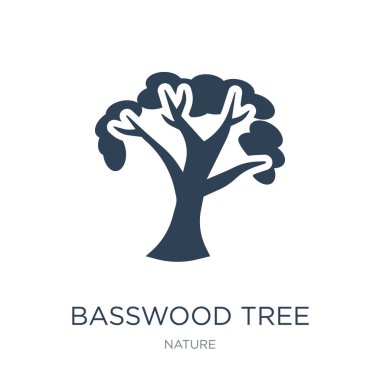 basswood tree icon vector on white background, basswood tree trendy filled icons from Nature collection clipart