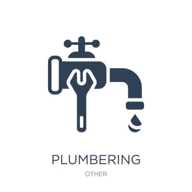 plumbering simge vektör beyaz arka plan üzerinde plumbering trendy diğer koleksiyon simgeler dolu.
