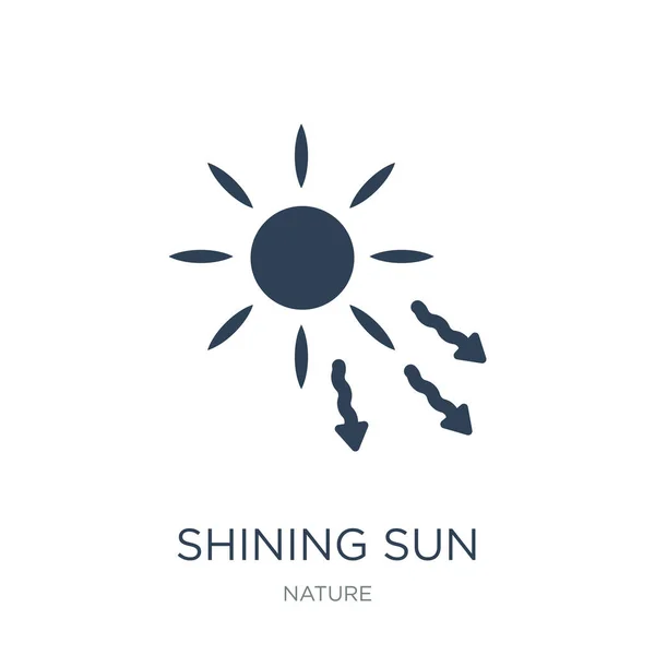 shining sun with rays icon vector on white background, shining sun with rays trendy filled icons from Nature collection