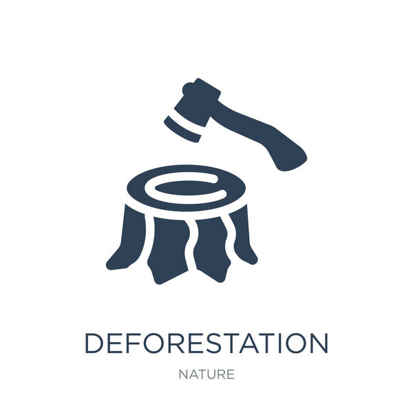 обезлесение иконки вектор на белом фоне, обезлесение модные заполненные иконы из коллекции природы
