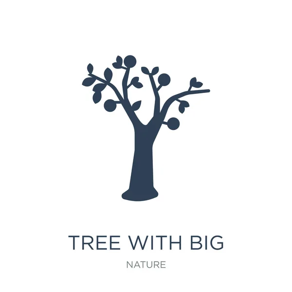 Árvore Com Vetor Ícone Folhagem Grande Fundo Branco Árvore Com —  Vetores de Stock