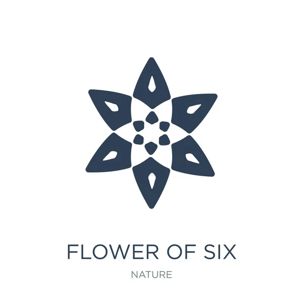 Květ Šesti Lístky Japonska Ikona Vektor Bílém Pozadí Květ Šesti — Stockový vektor