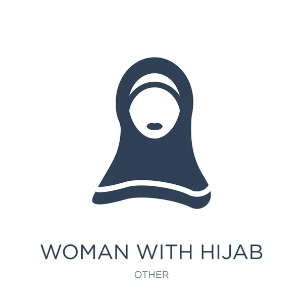 Mujer Con Hijab Vector Icono Sobre Fondo Blanco Mujer Con — Vector de stock